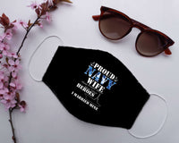Load image into Gallery viewer, Designs by MyUtopia Shout Out:Proud Navy Wife Adult Fabric Face Mask with Elastic Ear Loops
