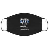 Load image into Gallery viewer, Designs by MyUtopia Shout Out:Proud Navy Wife Adult Fabric Face Mask with Elastic Ear Loops,Fabric Face Mask / Black / Adult,Fabric Face Mask
