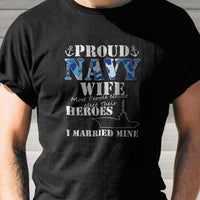 Load image into Gallery viewer, Designs by MyUtopia Shout Out:Proud Navy Wife Adult Unisex T-Shirt
