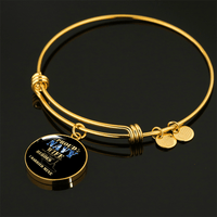 Load image into Gallery viewer, Designs by MyUtopia Shout Out:Proud Navy Wife Personalized Engravable Keepsake Bangle Bracelet,Gold / No,Wire Bracelet

