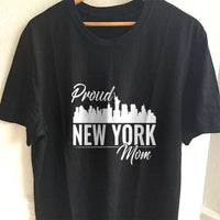 Load image into Gallery viewer, Designs by MyUtopia Shout Out:Proud New York Mom Adult Unisex T-Shirt,S / Black,Adult Unisex T-Shirt
