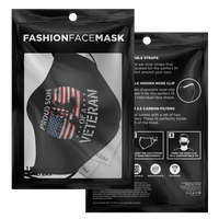 Load image into Gallery viewer, Designs by MyUtopia Shout Out:Proud Son of a Veteran Flag and Army Boots Fitted Face Mask w Adjustable Ear Loops

