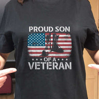 Load image into Gallery viewer, Designs by MyUtopia Shout Out:Proud Son Of A Veteran Unisex T-Shirt
