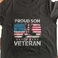 Load image into Gallery viewer, Designs by MyUtopia Shout Out:Proud Son Of A Veteran Unisex T-Shirt
