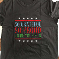 Load image into Gallery viewer, Designs by MyUtopia Shout Out:Proud To Be Your Son Adult Unisex T-Shirt
