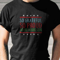 Load image into Gallery viewer, Designs by MyUtopia Shout Out:Proud To Be Your Son Adult Unisex T-Shirt
