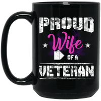 Load image into Gallery viewer, Designs by MyUtopia Shout Out:Proud Wife of a Veteran Ceramic Coffee Mug - Black,15 oz / Black,Ceramic Coffee Mug
