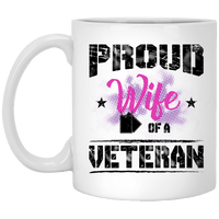 Load image into Gallery viewer, Designs by MyUtopia Shout Out:Proud Wife of a Veteran Ceramic Coffee Mug - White,11 oz / White,Ceramic Coffee Mug
