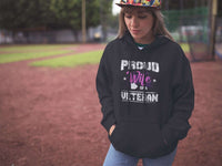 Load image into Gallery viewer, Designs by MyUtopia Shout Out:Proud Wife of a Veteran Core Fleece Pullover Hoodie
