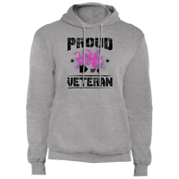 Load image into Gallery viewer, Designs by MyUtopia Shout Out:Proud Wife of a Veteran Core Fleece Pullover Hoodie,Athletic Heather / S,Pullover Hoodie
