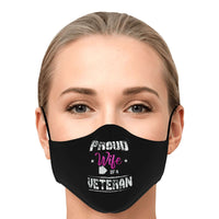 Load image into Gallery viewer, Designs by MyUtopia Shout Out:Proud Wife of a Veteran Fitted Fabric Face Mask w. Adjustable Ear Loops,Adult / Single / No filters,Fabric Face Mask
