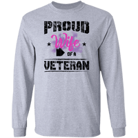 Load image into Gallery viewer, Designs by MyUtopia Shout Out:Proud Wife of a Veteran Long Sleeve Ultra Cotton Unisex T-Shirt,Sport Grey / S,T-Shirts
