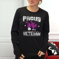 Load image into Gallery viewer, Designs by MyUtopia Shout Out:Proud Wife of a Veteran Long Sleeve Ultra Cotton Unisex T-Shirt
