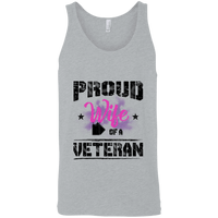 Load image into Gallery viewer, Designs by MyUtopia Shout Out:Proud Wife of a Veteran Unisex Tank Top,Athletic Heather / X-Small,Tank Tops
