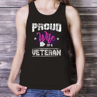 Load image into Gallery viewer, Designs by MyUtopia Shout Out:Proud Wife of a Veteran Unisex Tank Top
