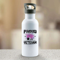 Load image into Gallery viewer, Designs by MyUtopia Shout Out:Proud Wife of a Veteran Water Bottle
