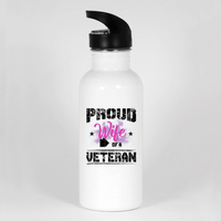 Load image into Gallery viewer, Designs by MyUtopia Shout Out:Proud Wife of a Veteran Water Bottle
