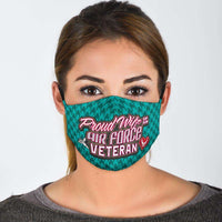 Load image into Gallery viewer, Designs by MyUtopia Shout Out:Proud Wife of an Air Force Veteran Adult Fabric Face Mask with Elastic Ear Loops
