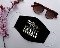 Load image into Gallery viewer, Designs by MyUtopia Shout Out:Proudly Served US Navy Veteran Adult Fabric Face Mask with Elastic Ear Loops
