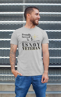 Load image into Gallery viewer, Designs by MyUtopia Shout Out:Proudly Served US Navy Veteran Adult Unisex T-Shirt
