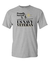 Load image into Gallery viewer, Designs by MyUtopia Shout Out:Proudly Served US Navy Veteran Adult Unisex T-Shirt,Athletic Heather / S,Adult Unisex T-Shirt
