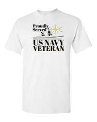 Load image into Gallery viewer, Designs by MyUtopia Shout Out:Proudly Served US Navy Veteran Adult Unisex T-Shirt,White / S,Adult Unisex T-Shirt
