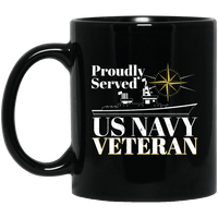 Load image into Gallery viewer, Designs by MyUtopia Shout Out:Proudly Served US Navy Veteran Ceramic Coffee Mug - Black,11 oz / Black,Ceramic Coffee Mug
