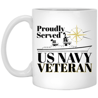 Load image into Gallery viewer, Designs by MyUtopia Shout Out:Proudly Served US Navy Veteran Ceramic Coffee Mugs - White,11 oz / White,Ceramic Coffee Mug
