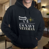 Load image into Gallery viewer, Designs by MyUtopia Shout Out:Proudly Served US Navy Veteran Core Fleece Pullover Hoodie
