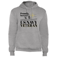 Load image into Gallery viewer, Designs by MyUtopia Shout Out:Proudly Served US Navy Veteran Core Fleece Pullover Hoodie,Athletic Heather / S,Pullover Hoodie
