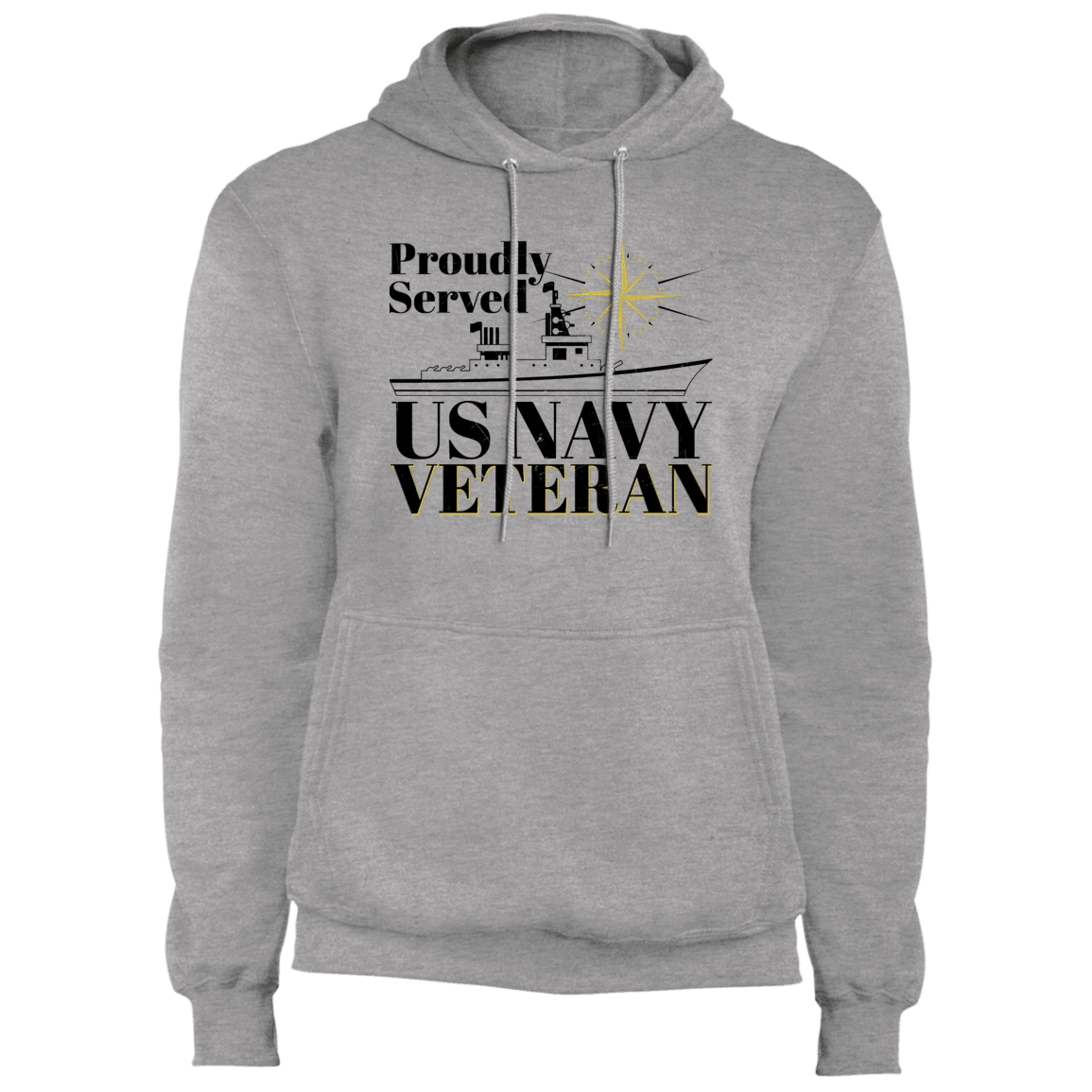 Designs by MyUtopia Shout Out:Proudly Served US Navy Veteran Core Fleece Pullover Hoodie,Athletic Heather / S,Pullover Hoodie