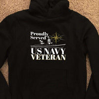 Load image into Gallery viewer, Designs by MyUtopia Shout Out:Proudly Served US Navy Veteran Core Fleece Pullover Hoodie
