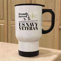 Load image into Gallery viewer, Designs by MyUtopia Shout Out:Proudly Served US Navy Veteran Travel Mug
