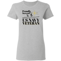 Load image into Gallery viewer, Designs by MyUtopia Shout Out:Proudly Served US Navy Veteran Ultra Cotton  Ladies Round Neck T-Shirt,S / Sport Grey,Ladies T-Shirts
