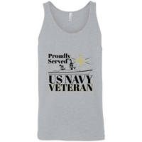 Load image into Gallery viewer, Designs by MyUtopia Shout Out:Proudly Served US Navy Veteran Unisex Tank Top,Athletic Heather / X-Small,Tank Tops

