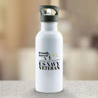 Load image into Gallery viewer, Designs by MyUtopia Shout Out:Proudly Served US Navy Veteran Water Bottles Sublimated  Only
