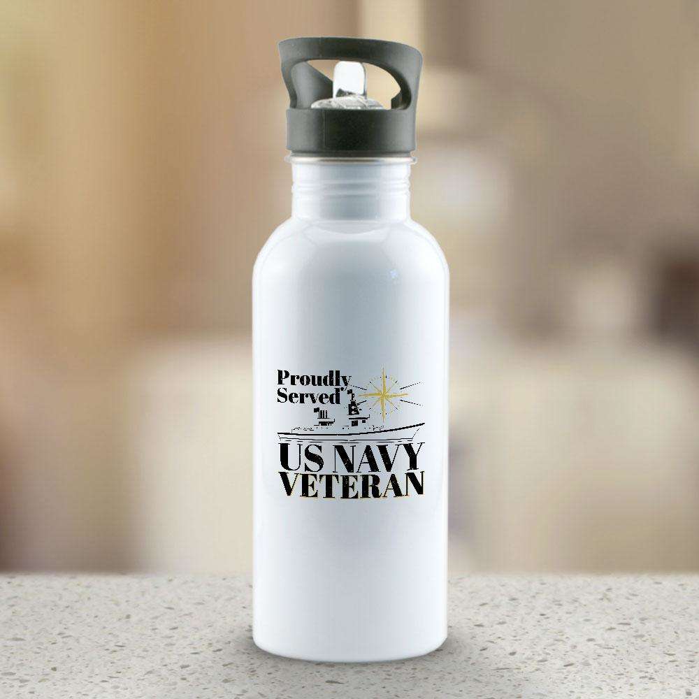 Designs by MyUtopia Shout Out:Proudly Served US Navy Veteran Water Bottles Sublimated  Only
