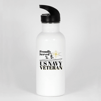 Load image into Gallery viewer, Designs by MyUtopia Shout Out:Proudly Served US Navy Veteran Water Bottles Sublimated  Only
