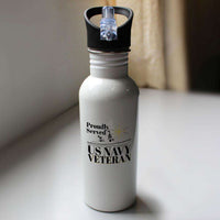 Load image into Gallery viewer, Designs by MyUtopia Shout Out:Proudly Served US Navy Veteran Water Bottles Sublimated  Only
