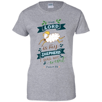 Load image into Gallery viewer, Designs by MyUtopia Shout Out:Psalm 23 The Lord is My Shepherd 100% Cotton Ladies T-Shirt,Sport Grey / X-Small,Ladies T-Shirts
