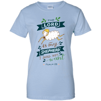 Load image into Gallery viewer, Designs by MyUtopia Shout Out:Psalm 23 The Lord is My Shepherd 100% Cotton Ladies T-Shirt,Light Blue / X-Small,Ladies T-Shirts
