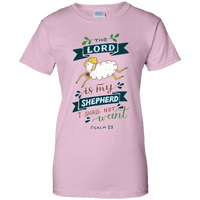 Load image into Gallery viewer, Designs by MyUtopia Shout Out:Psalm 23 The Lord is My Shepherd 100% Cotton Ladies T-Shirt,Light Pink / X-Small,Ladies T-Shirts
