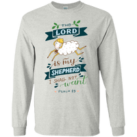 Load image into Gallery viewer, Designs by MyUtopia Shout Out:Psalm 23 The Lord is My Shepherd Long Sleeve Ultra Cotton Unisex T-Shirt,Ash / S,Long Sleeve T-Shirts

