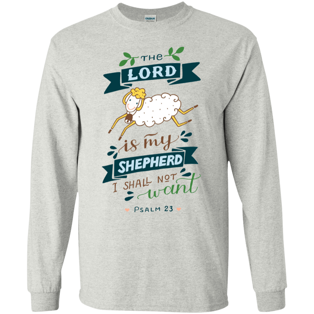 Designs by MyUtopia Shout Out:Psalm 23 The Lord is My Shepherd Long Sleeve Ultra Cotton Unisex T-Shirt,Ash / S,Long Sleeve T-Shirts