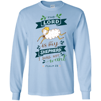 Load image into Gallery viewer, Designs by MyUtopia Shout Out:Psalm 23 The Lord is My Shepherd Long Sleeve Ultra Cotton Unisex T-Shirt,Light Blue / S,Long Sleeve T-Shirts
