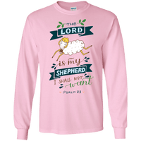 Load image into Gallery viewer, Designs by MyUtopia Shout Out:Psalm 23 The Lord is My Shepherd Long Sleeve Ultra Cotton Unisex T-Shirt,Light Pink / S,Long Sleeve T-Shirts
