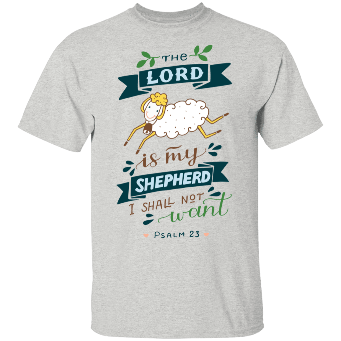 Designs by MyUtopia Shout Out:Psalm 23 The Lord is My Shepherd Ultra Cotton Unisex T-Shirt,Ash / S,Adult Unisex T-Shirt