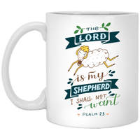 Load image into Gallery viewer, Designs by MyUtopia Shout Out:Psalm 23 The Lord is my Shepherd with a Sheep Ceramic Coffee Mug,11 oz / White,Ceramic Coffee Mug
