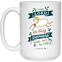 Load image into Gallery viewer, Designs by MyUtopia Shout Out:Psalm 23 The Lord is my Shepherd with a Sheep Ceramic Coffee Mug,15 oz / White,Ceramic Coffee Mug
