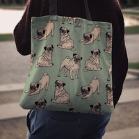 Load image into Gallery viewer, Designs by MyUtopia Shout Out:Pugs Fabric Totebag Reusable Shopping Tote
